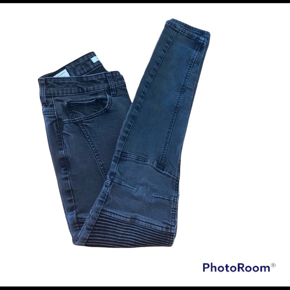 PacSun Black Biker Stacked Skinny Jean